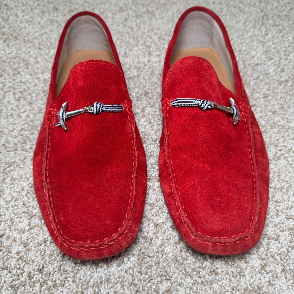 Aldo‎ Mens Red Suede Driving Loafers Anchor Bit Slip On Shoes Size 10 US 43 EUR - Picture 3 of 12